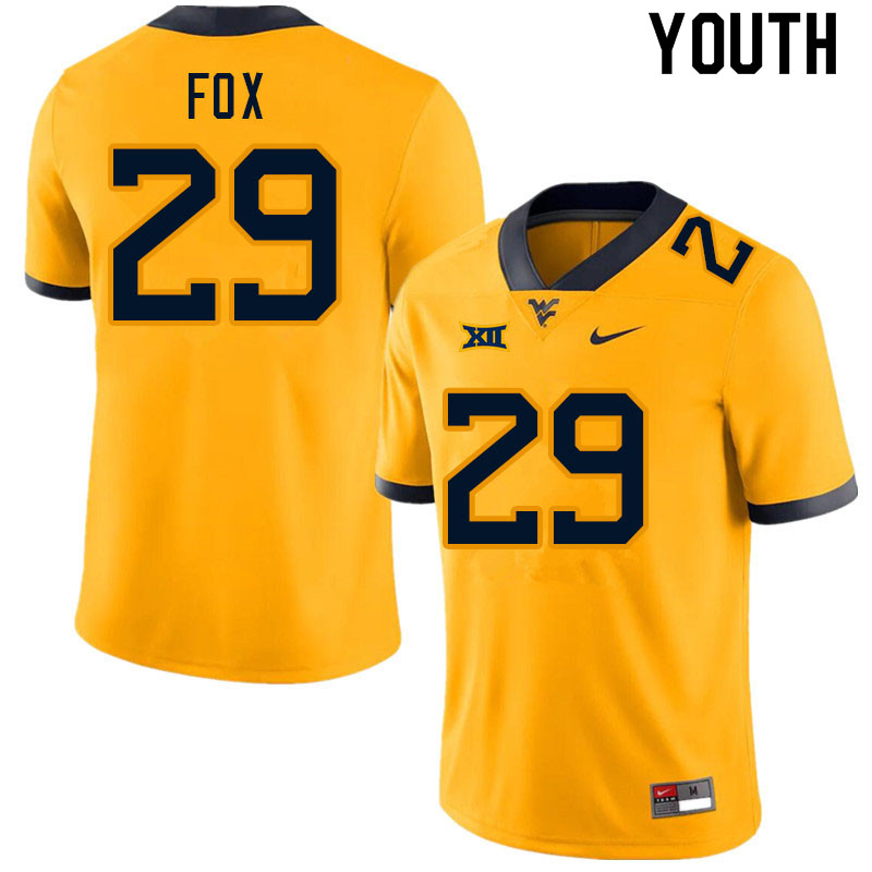 NCAA Youth Preston Fox West Virginia Mountaineers Gold #29 Nike Stitched Football College Authentic Jersey FA23D31DH